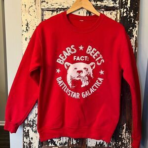 Dwight Schrute Beets, Bears, Battlestar Galactica unisex sweatshirt. Size S/M